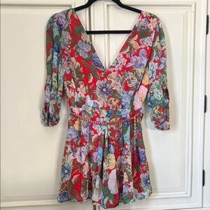 Windsor Floral V-Neck Romper - Multicolor